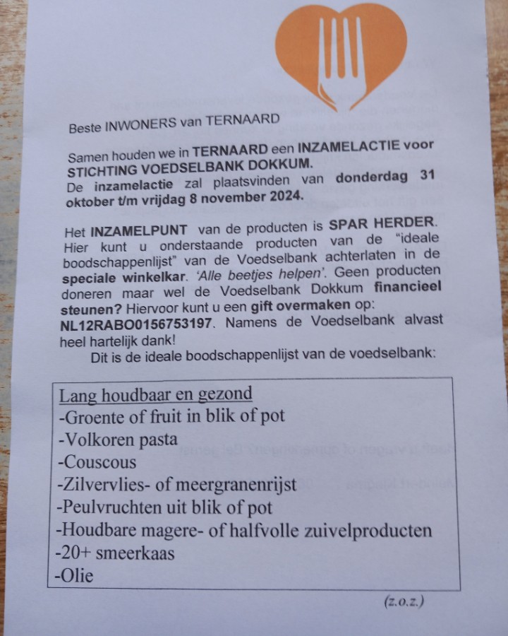 Inzamelactie Voedselbank